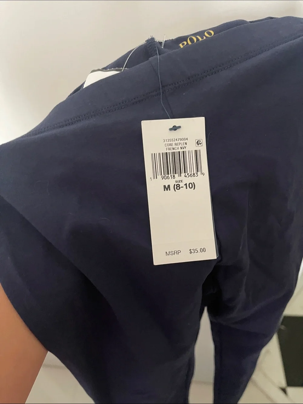 Ralph Lauren Girls' Dark Navy Stretch Leggings with Pony Logo